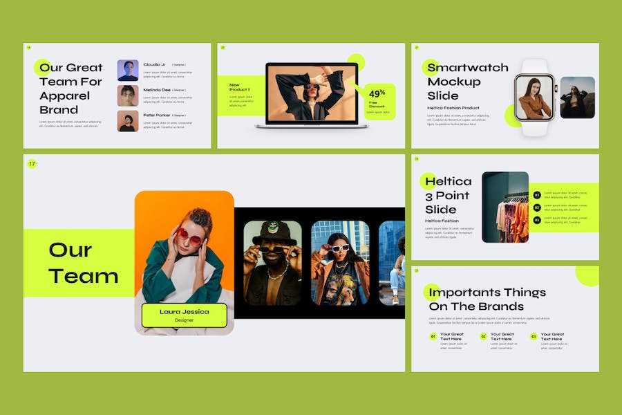 Heltica-green-fashion-product-powerpoint-template - PPT派