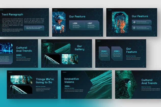 科技人工智能技术创新企业应用Keynote模板 - PPT派