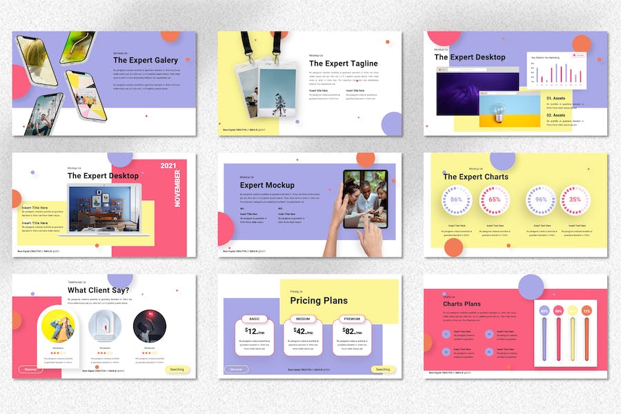 蓝精灵创意数码科技展示PPT模板 - PPT派