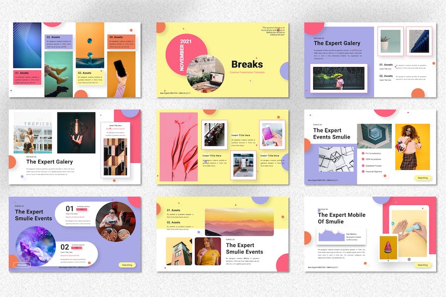 蓝精灵创意数码科技展示PPT模板 - PPT派