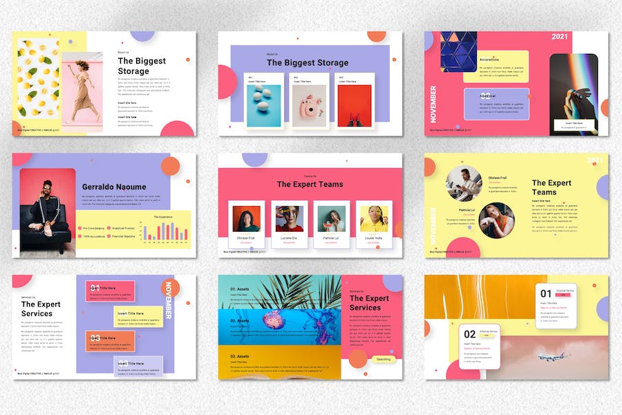 蓝精灵创意数码科技展示PPT模板 - PPT派