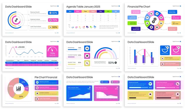 仪表板图表数据展示Keynote模板 - PPT派