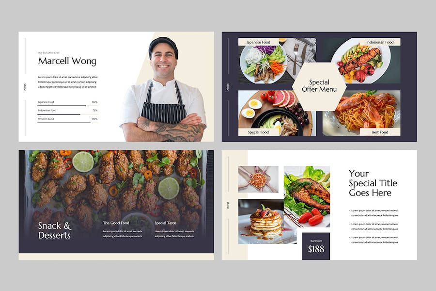 美食餐饮品牌宣传推广PPT模板 - PPT派