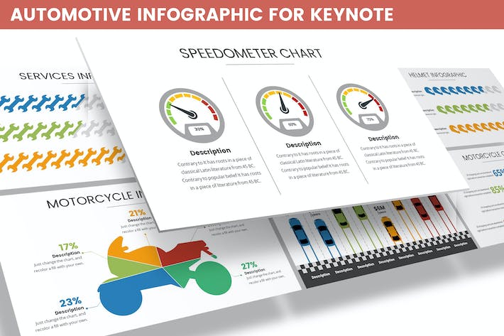 创意汽车零部件信息图形图表keynote模板 - PPT派
