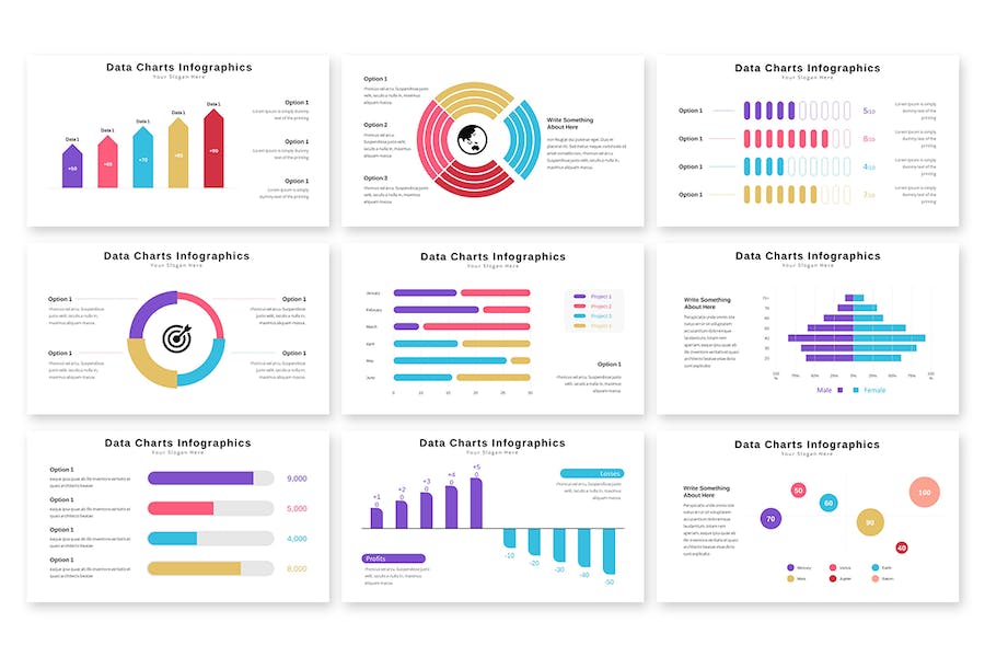 高级折叠图形信息图表Keynote模板 - PPT派