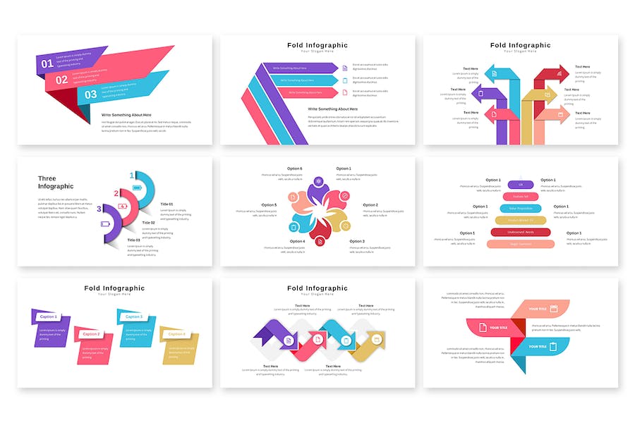 高级折叠图形信息图表Keynote模板 - PPT派