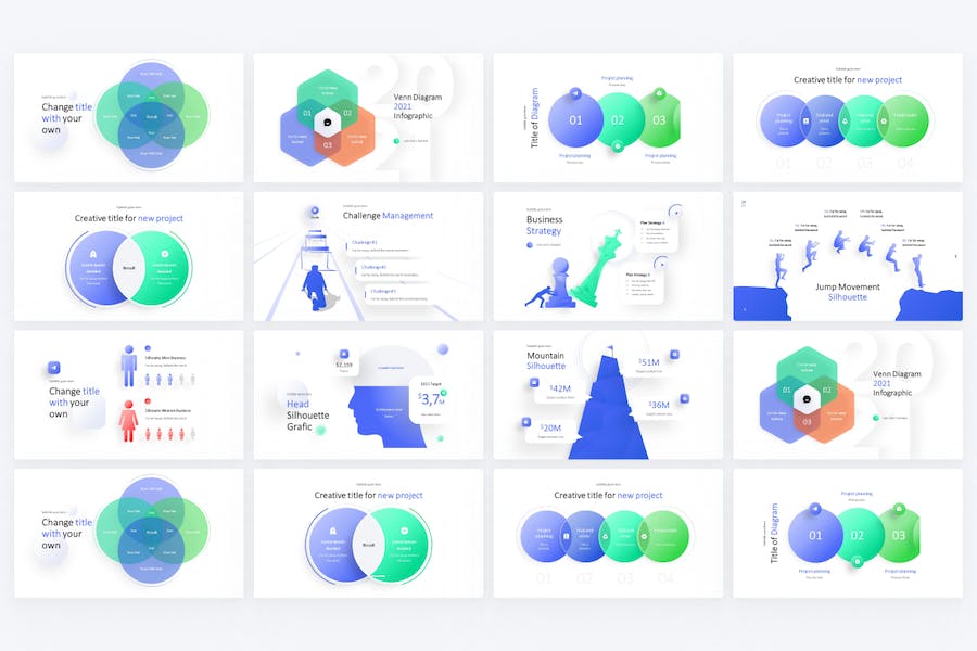 Silhouette-venn-infographic-powerpoint-template - PPT派