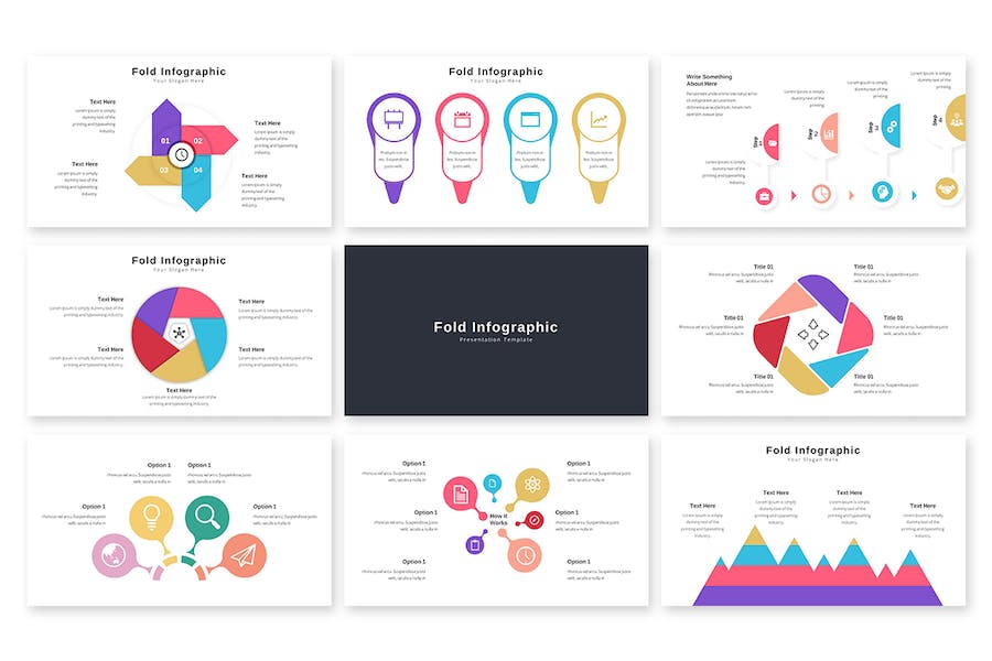 高级折叠图形信息图表Keynote模板 - PPT派