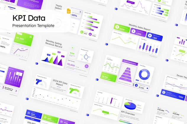 KPI数据仪表板监控系统PPT模板 - PPT派