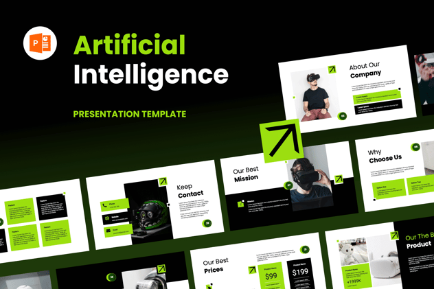 人工智能技术应用创新方案PPT模板 - PPT派