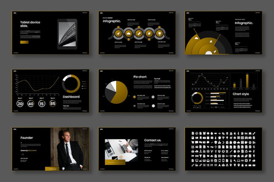 黑金商务企业宣传展示PPT模板 - PPT派