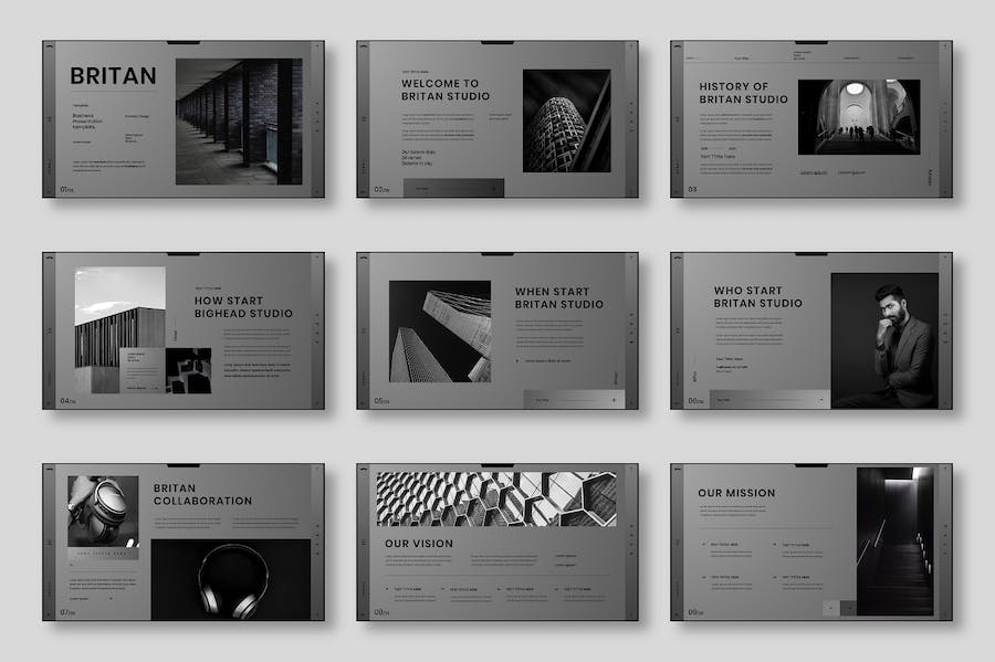 英国风格商务企业文化宣传展示Keynote模板 - PPT派