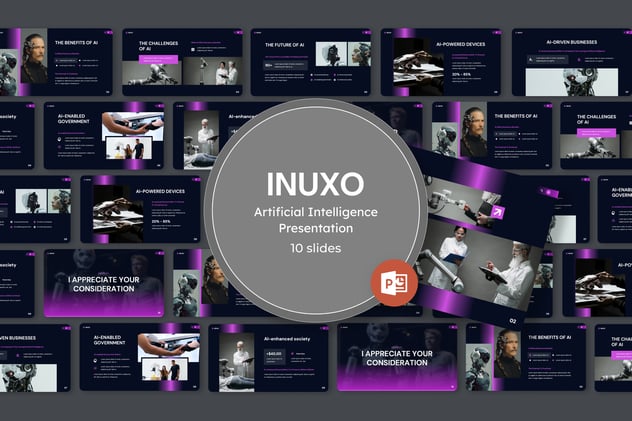 人工智能科技企业应用方案PPT模板 - PPT派
