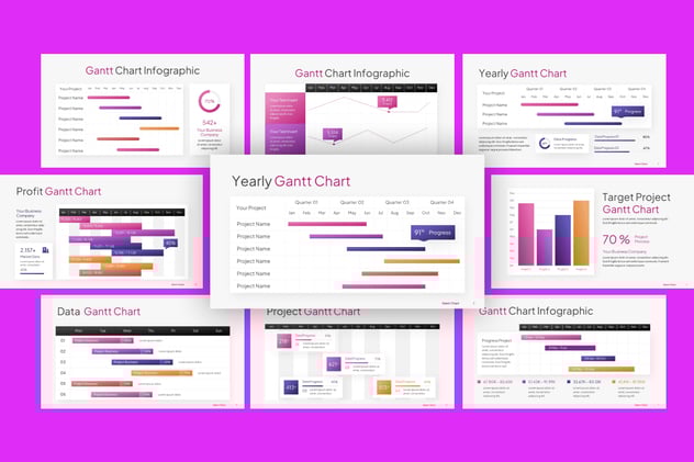 甘特图项目进度管理计划PPT模板 - PPT派