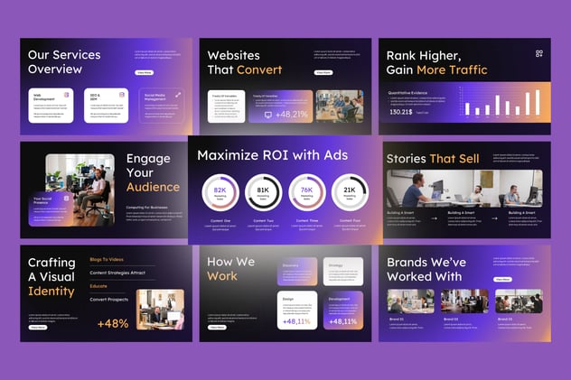 数字营销代理公司服务方案推广PPT模板 - PPT派