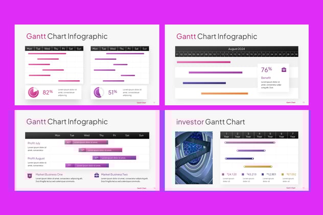 甘特图项目进度管理计划PPT模板 - PPT派