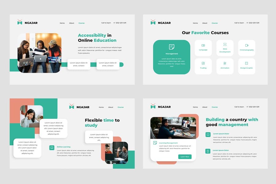 教育学校课程教学设计PPT模板 - PPT派