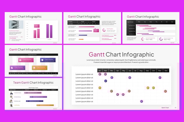甘特图项目进度管理计划PPT模板 - PPT派