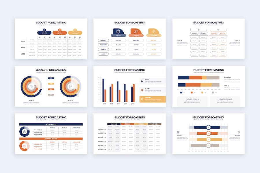 企业预算规划财务预测信息图Keynote模板 - PPT派