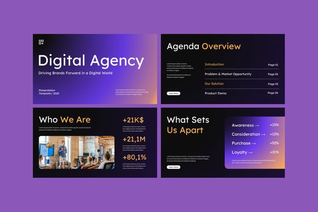 数字营销代理公司服务方案推广PPT模板 - PPT派