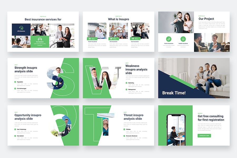 绿色保险行业商务Keynote演讲模板 - PPT派
