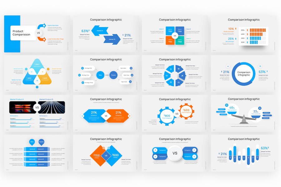 比较-信息图表-PowerPoint-模板 - PPT派