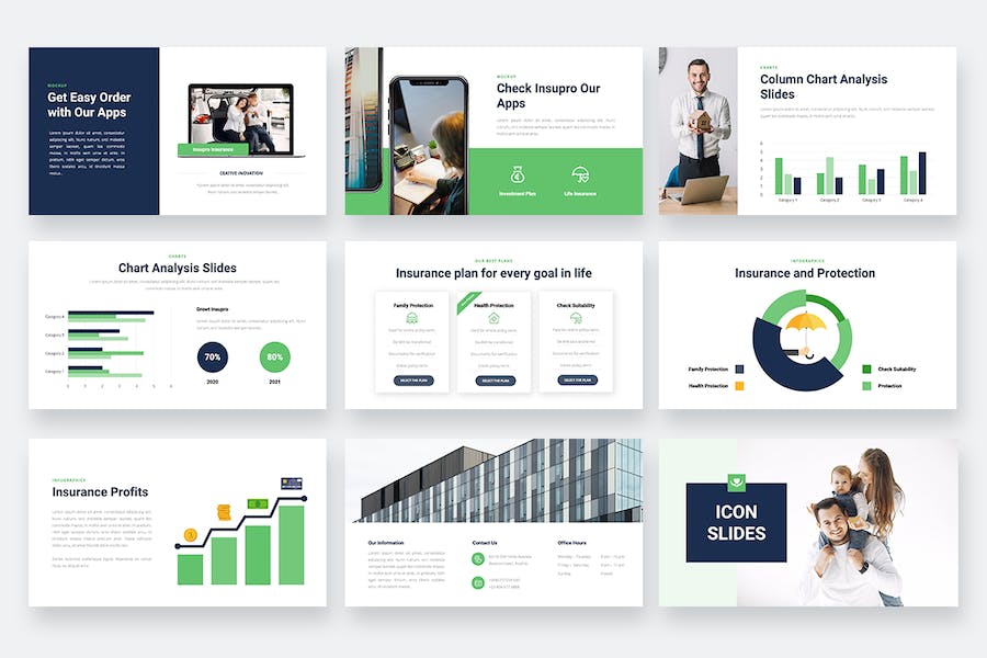 绿色保险行业商务Keynote演讲模板 - PPT派
