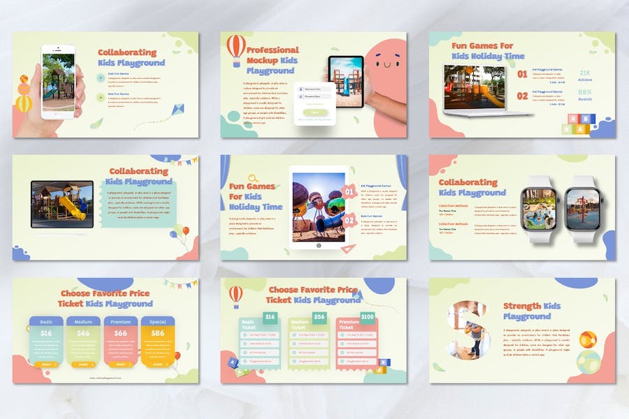 儿童游乐场娱乐设施推广Keynote模板 - PPT派