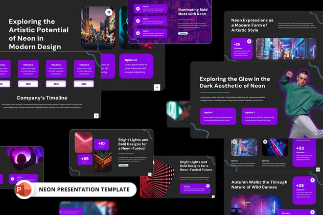 霓虹灯科技风格创意品牌视觉PPT模板 - PPT派 霓虹灯科技风格创意品牌视觉PPT模板 - PPT派