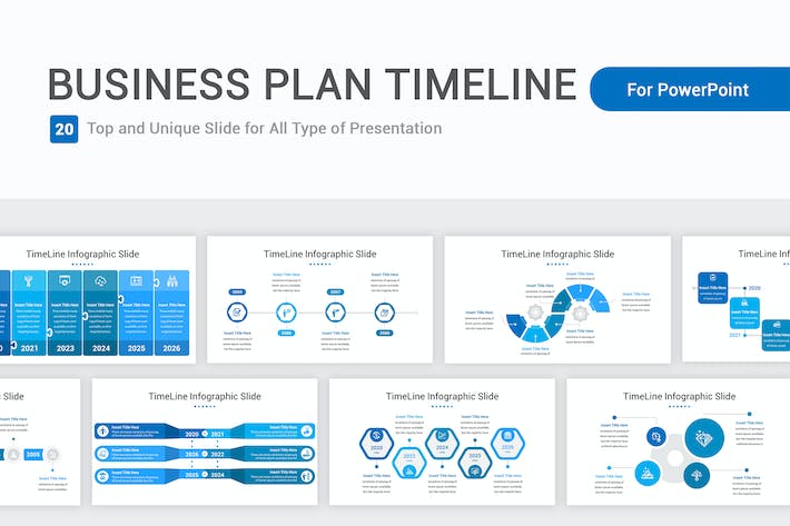 简洁业务计划时间表图形PPT模板 - PPT派