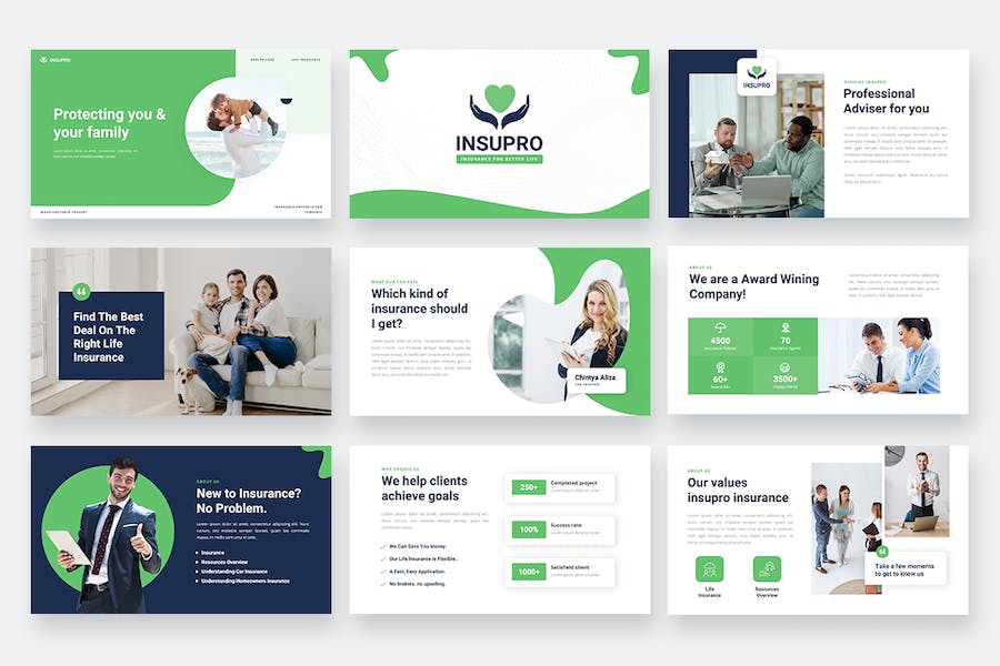 绿色保险行业商务Keynote演讲模板 - PPT派