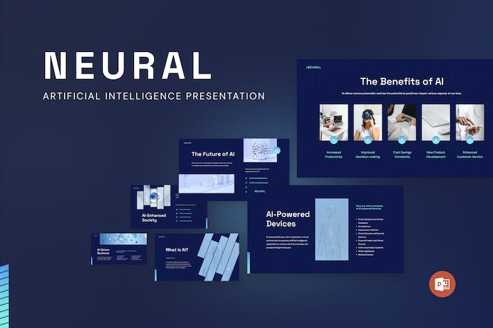 神经网络人工智能技术应用PPT模板 - PPT派