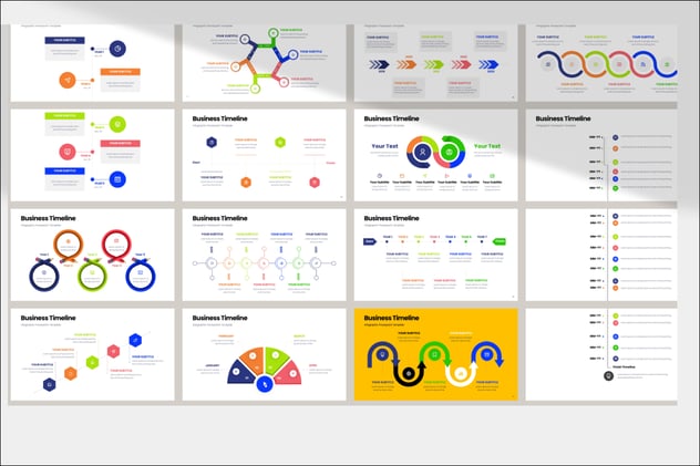 业务时间轴发展历程信息图形PPT模板 - PPT派
