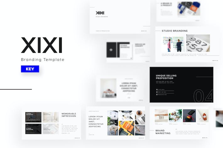 设计师个人作品集黑白极简Keynote模板 - PPT派