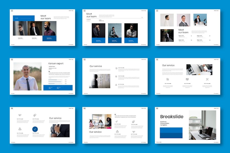 蓝色商务企业项目介绍推广Keynote模板 - PPT派