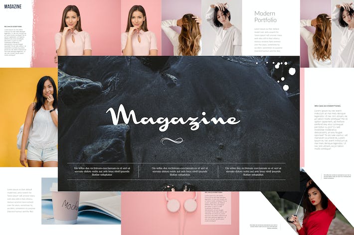 时尚杂志风格内容展示Keynote模板 - PPT派