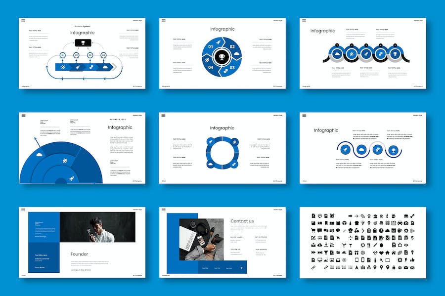 蓝色商务企业项目介绍推广Keynote模板 - PPT派