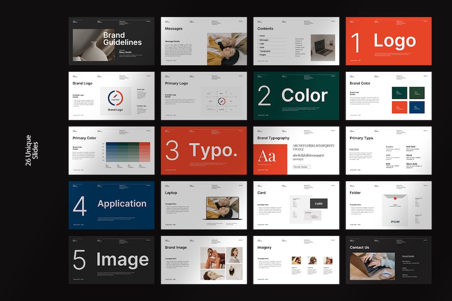 欧美极简风格品牌指南Keynote模板 - PPT派
