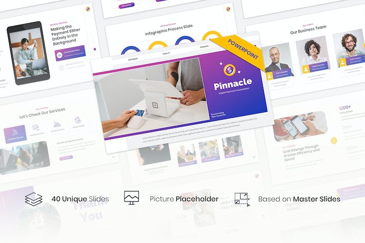 欧美数码支付金融科技高级PPT模板 - PPT派