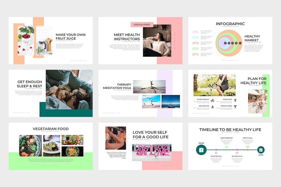 健康饮食舒适生活方式keynote模板 - PPT派