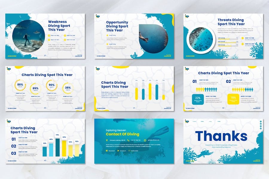 巴厘岛跳水运动体育主题Keynote模板 - PPT派