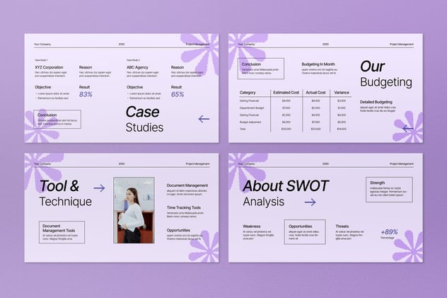 紫色像素风项目管理规划进度讲述展示PPT模板 - PPT派