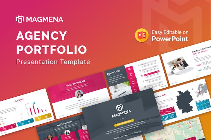 公司作品集展示PPT模板 - PPT派