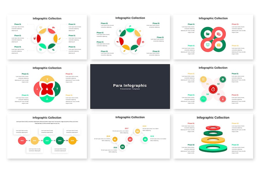 创意彩色信息图表Keynote模板 - PPT派