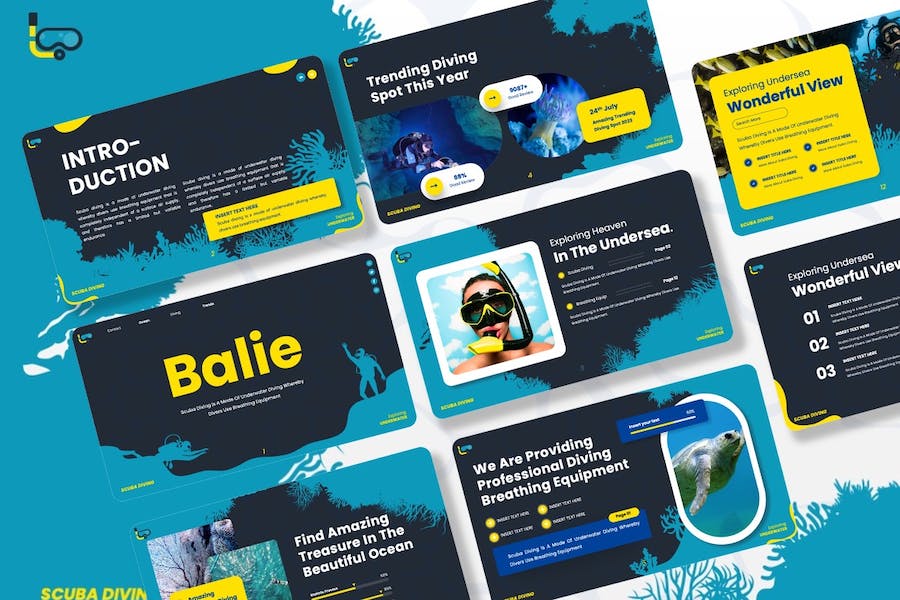 巴厘岛跳水运动体育主题Keynote模板 - PPT派