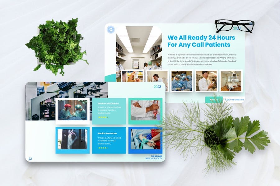 医疗健康行业解决方案Keynote模板 - PPT派