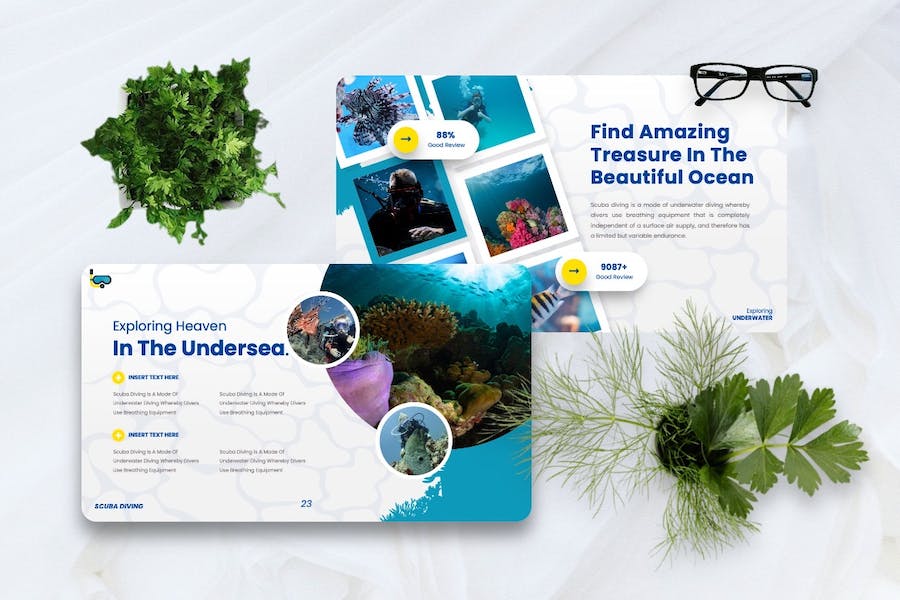 巴厘岛跳水运动体育主题Keynote模板 - PPT派