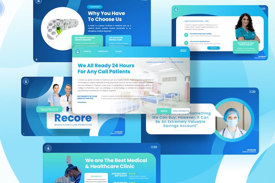 医疗健康行业解决方案Keynote模板 - PPT派