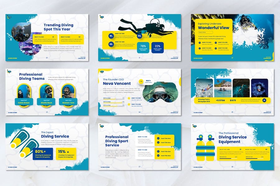 巴厘岛跳水运动体育主题Keynote模板 - PPT派