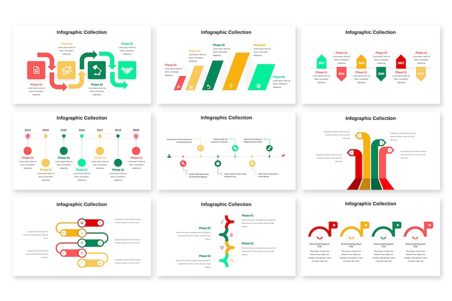 创意彩色信息图表Keynote模板 - PPT派